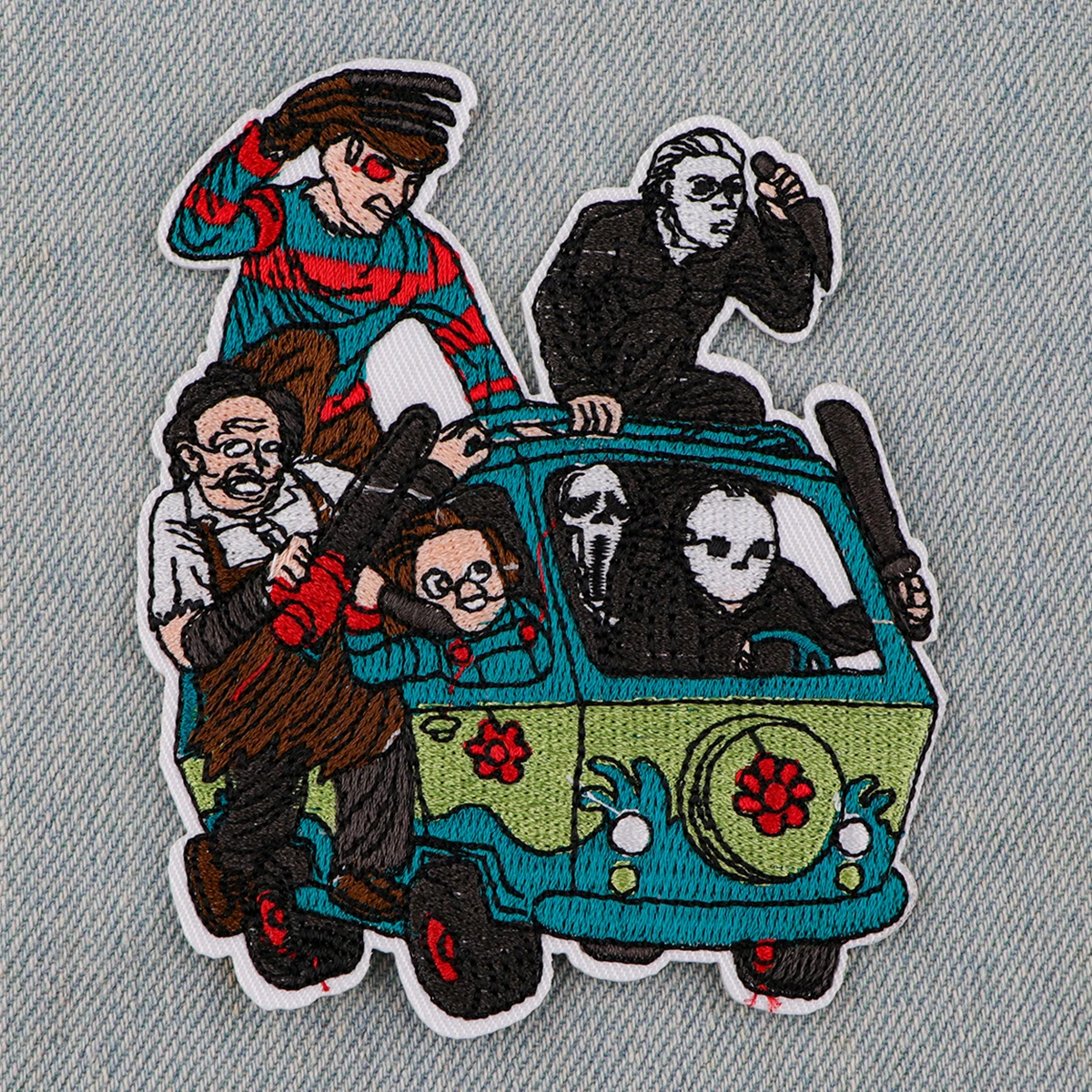 Horror Movie DIY Embroidered Iron On Patches Badges Patchwork Sewing Applique Jacket Backpack Badges