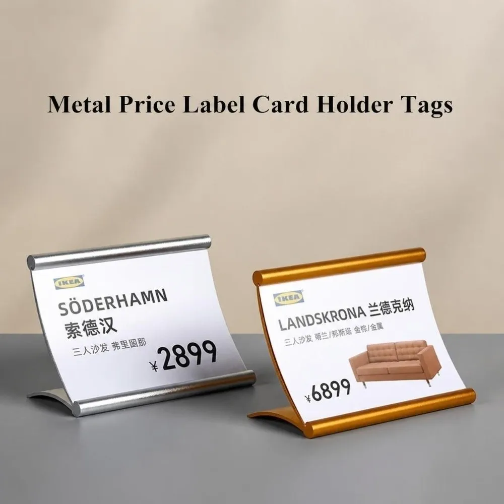 Durable Aluminum Alloy Table Sign Holder Pull-out Desktop Price Tag Stand Table Number Bracket Restaurant