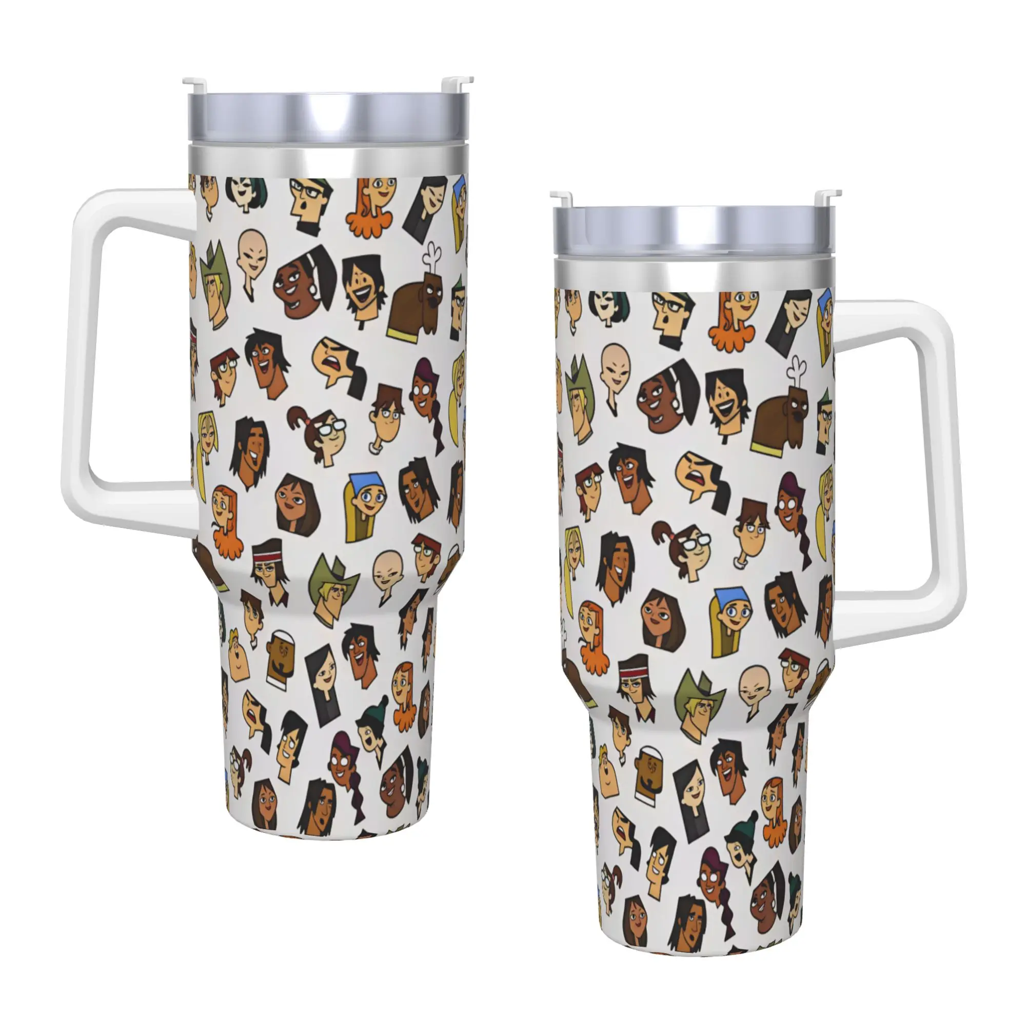 Totals Dramas Characters Tumbler  Cold and Hot Water Bottle Portable Stainless Steel Thermal Mug Custom DIY Camping Mugs Cup