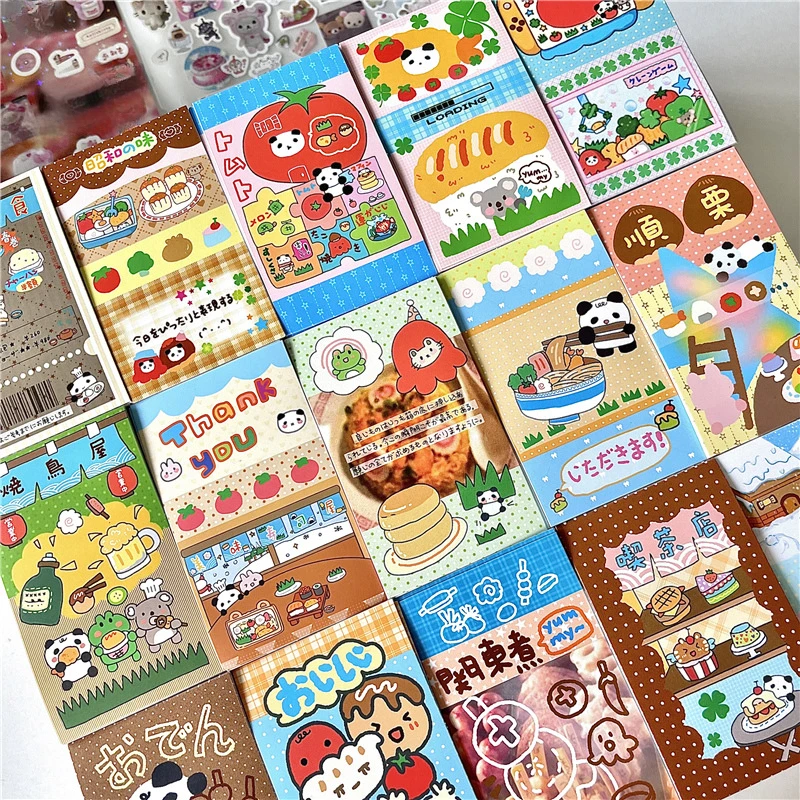 

60Pcs Cute Japan Retro Early Cartoon Seal Sticker Kawaii Kpop Photo Card Packing DIY Label Express Box Bubble Mailer Deco Decals