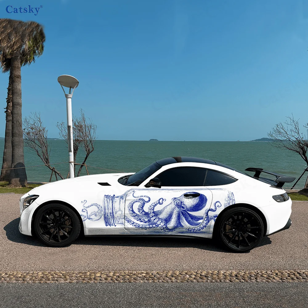 

Octopus in A Jar Unique Car Vinyl Wraps Decal Self-adhesive PVC Sticker Suitable for Trucks SUV Decoration Auto Accessories Gift