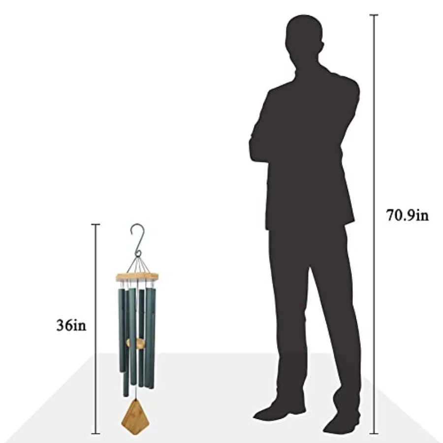 Wind Chimes Outdoor Deep Tone, 36 Inch Large WindChimes Outdoor Sympathy Windchime for Mom/Housewarming/Christmas, Garden Chime