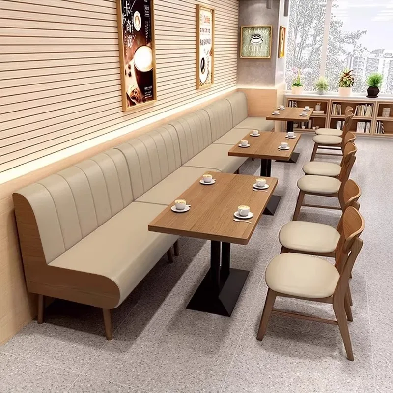 Customized Commercial Restaurant Booth Seating Leather Upholstered Banquette Sofa Wooden Frame for Cafe Coffee Shop Project