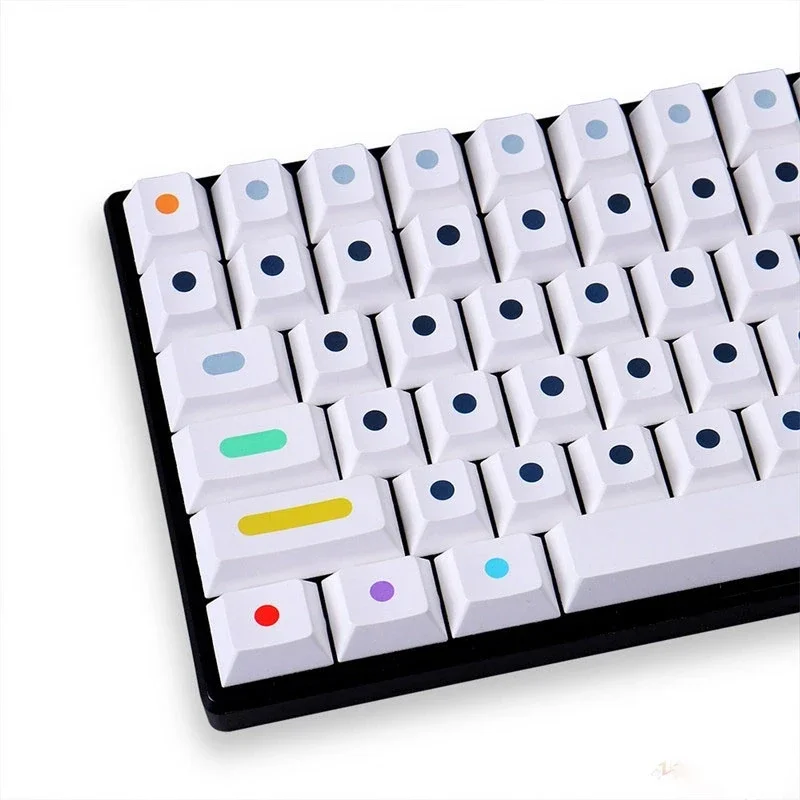 

130 Keys Cherry Profile PBT Keycaps GMK Colourful Dots Custom Dye Sub White Teclado Gamer Mechanical Keyboard Mx Switch Key cap