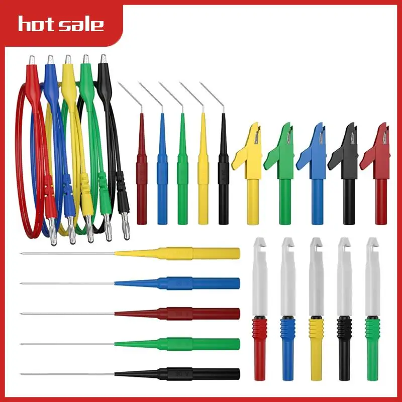 

Digital Multimeter Test Lead Kit Alligator Clip To 4MM Banana Plug With Test Probe Back Probes Kit