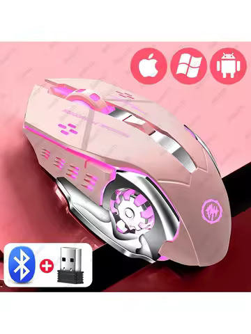 SMVP Mechanical Gaming Mouse, 2000DPI Adjustable 2.4G Wireless, Electroplating Backlit for PC/Laptop (500mAh Battery)