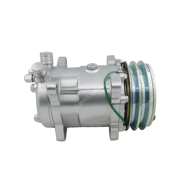 

SD508 Sandian 508 5H14 compressor 12V/24V 2-slot pulley tractor excavator heavy truck air conditioner universal air-conditioning