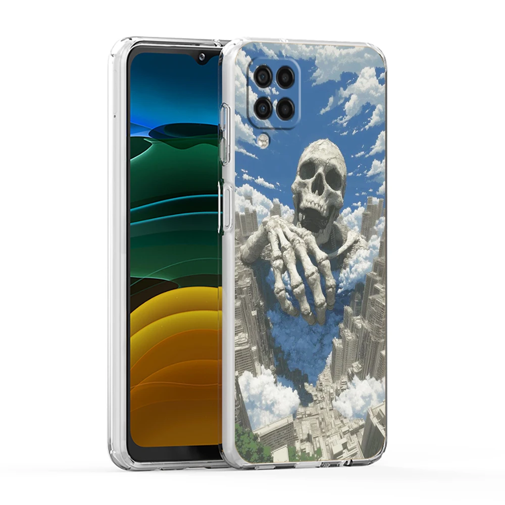 Мягкий прозрачный чехол Desolate Skeleton для Samsung Galaxy A13 A15 A17 A22 A23 A25 A32 A35 A51 A52 A53 A55 5G