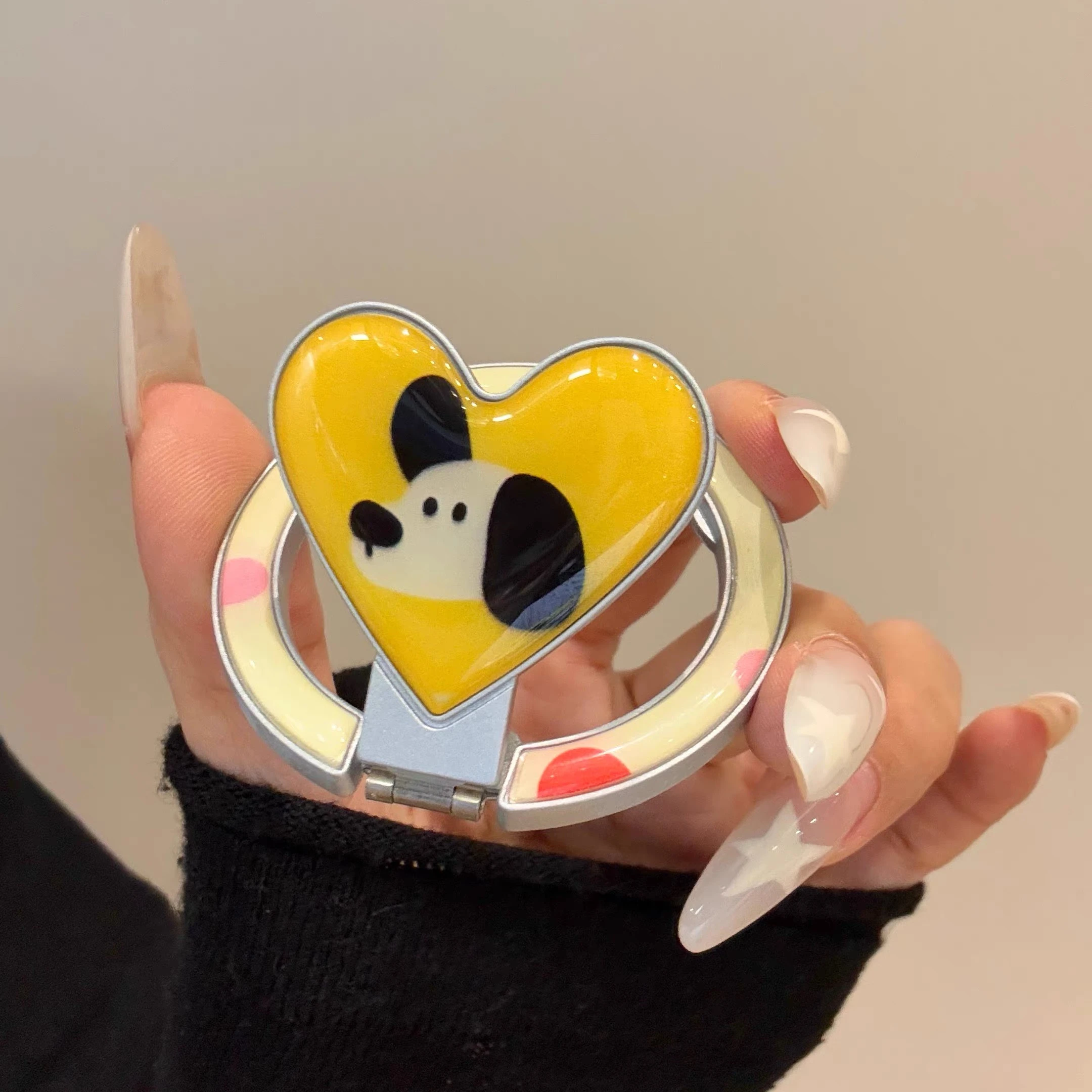 

Rotatable collapsible puppy holder for Magsafe Griptok Holder Phone Finger Ring Stand Support for IPhone 15 Girl Bracket