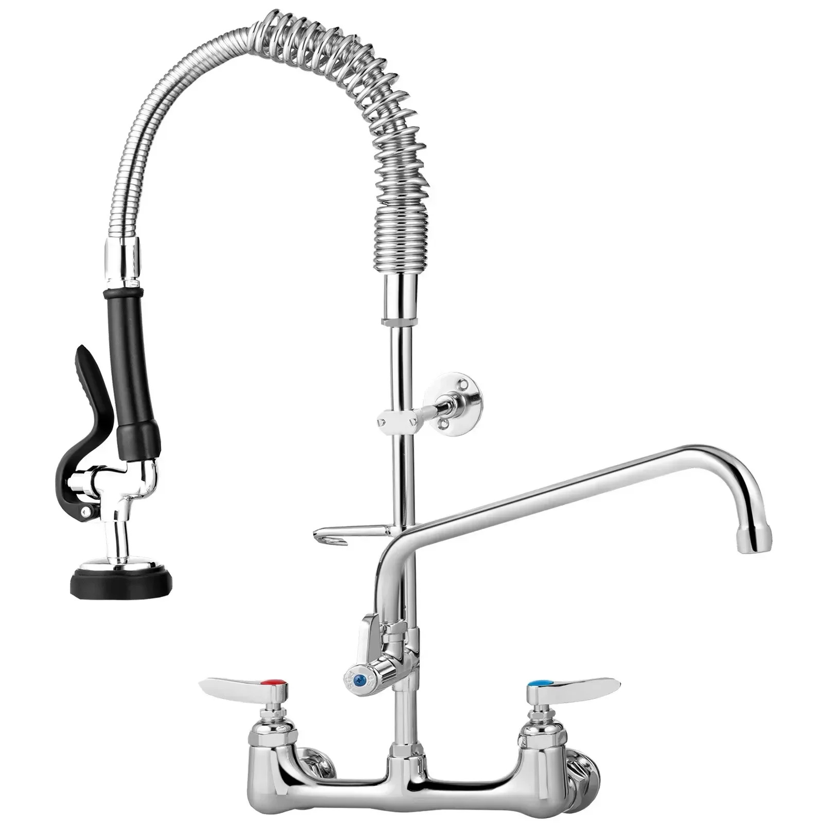 YYHC-Eco Friendly Sink Faucet with Pre-Rinse Sprayer And Add-on Swing Pot Filler Faucet,8 Inch Center Commercial Kitchen Sink Fa