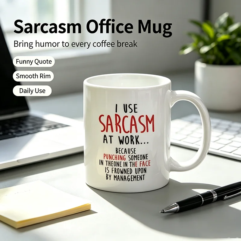 Keramik-Kaffeetasse mit Sarkasmus-Motiv, 11 Unzen – humorvolles Büro-Trinkgeschirr, inspirierende sarkastische Tasse für die Arbeit, ideales Geschenk für Kollegen