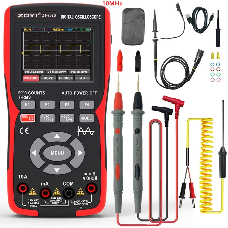 2-in-1 Intelligent Digital Oscilloscope  Multimeter DC/AC Current Voltage Resistance Diode Tester DSO-TC3 DSO-TC2 ZT-702S