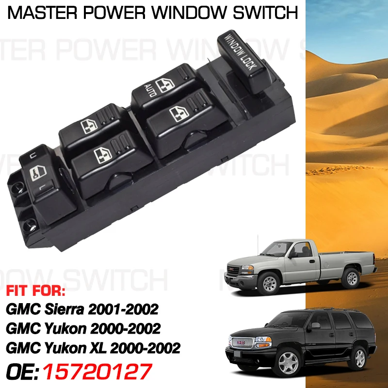 

Car Power Window Switch Master Panel 15720127 12+8 Pins For GMC Sierra 2001-2002 GMC Yukon XL 2000-2002 15062650 19259961