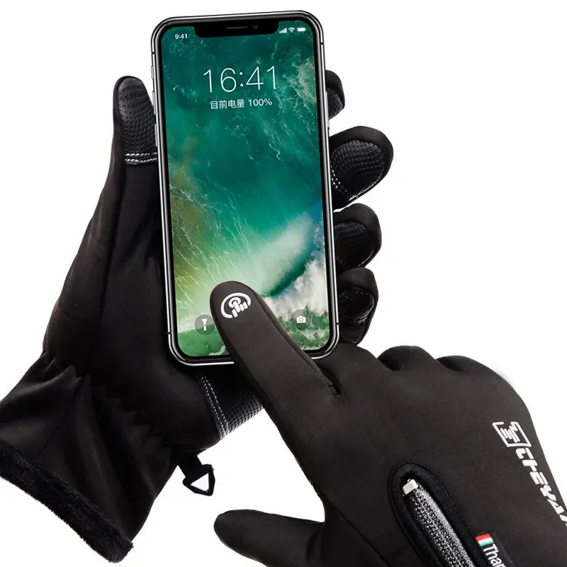 Winter Touch Screen Motorcycle Gloves Ski Thermal Fleece Lined Winter Water Resistant Waterproof with Heat Rays Moto Riding