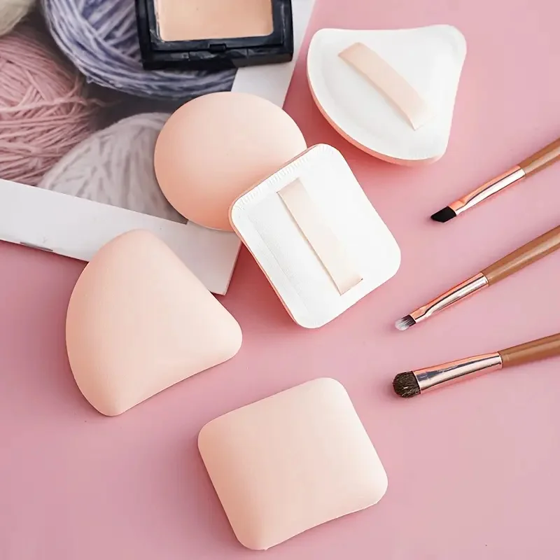 Bouffantes de poudre de fond de teint portables, 5 pièces, avec boîte de rangement, éponge de maquillage en 3 formes, mélangeurs d'œufs de beauté pour poudre de fond de teint liquide