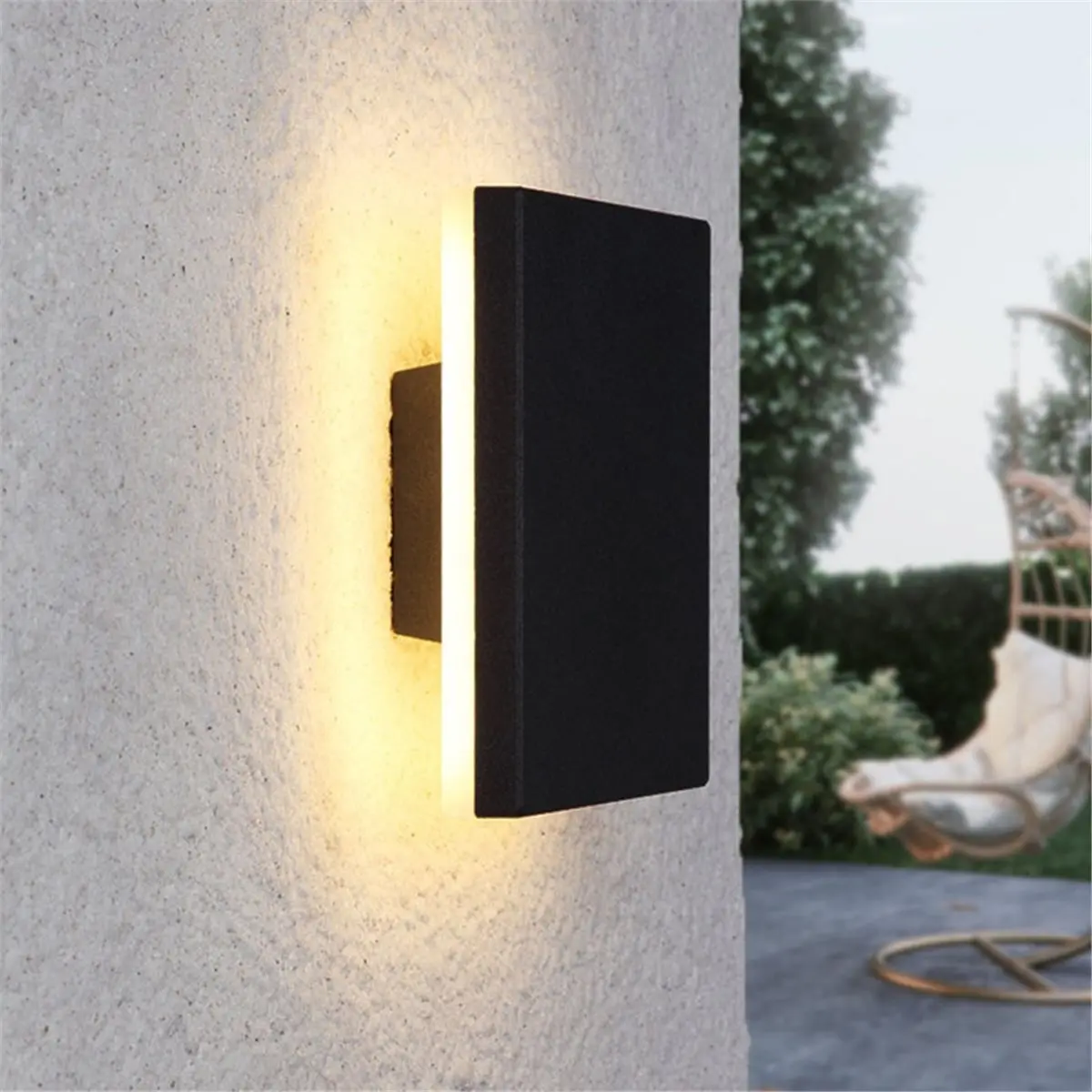 belong 2pcs Small LED Outdoor Wall Lights 3000K Wall Sconce Square Modern Exterior Lighting Fixtures IP65 Outside Porch Light