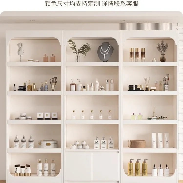 Multi-Layer Display Cabinet for Beauty Salons Cosmetics Nail Art Skin Care Products Glass Door Shelving for Business