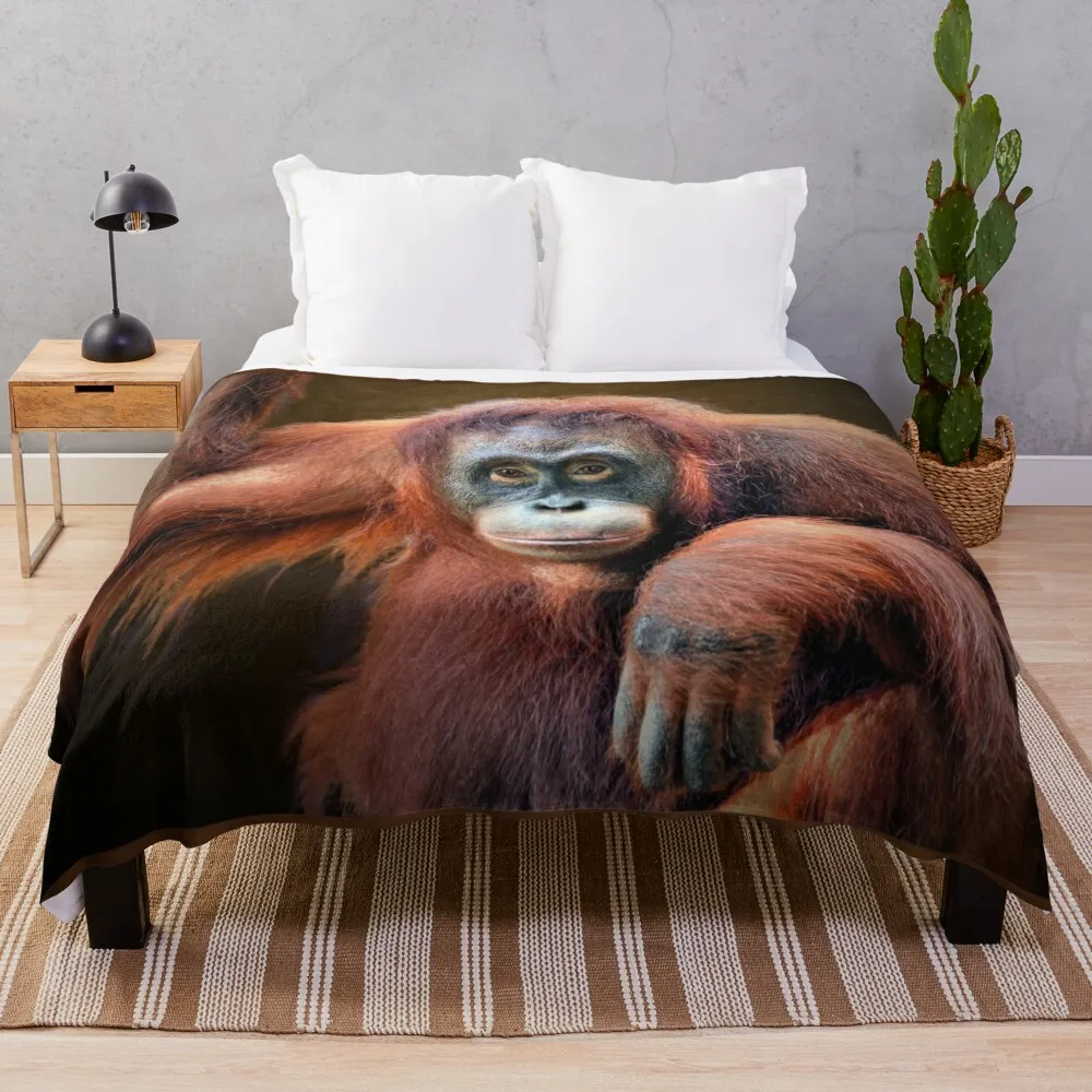 Orangutan Throw Blanket manga Quilt Blankets