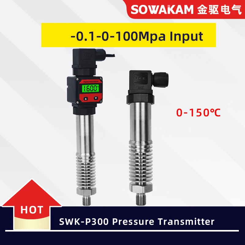 

SWK-HP300 High Temperature Pressure Water Measurement Transducer 4-20mA 10V 5V RS485 Output Optional G1/4 Pressure Transmitter