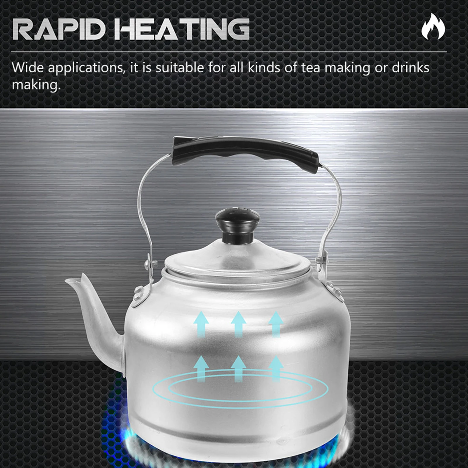 

Aluminum Water Kettle Large Capacity Heat Resistant For Gas Induction Stove Boiling Tea Kitchen Teakettle Container
