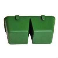E06A Bird Feeder Cup for Cage Hanging Plastic Conjoined 2 Cups Water Feed Trays