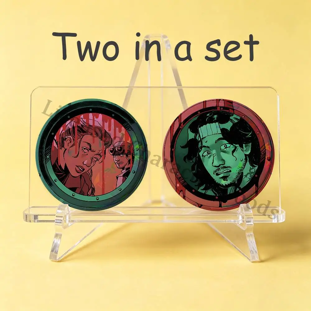 2-Piece Set Badges Anime Merchandise Cosplay Nijigen Otaku Culture Horror I-Iron L-Lung Large 75 58 44 32 25 mm Mini