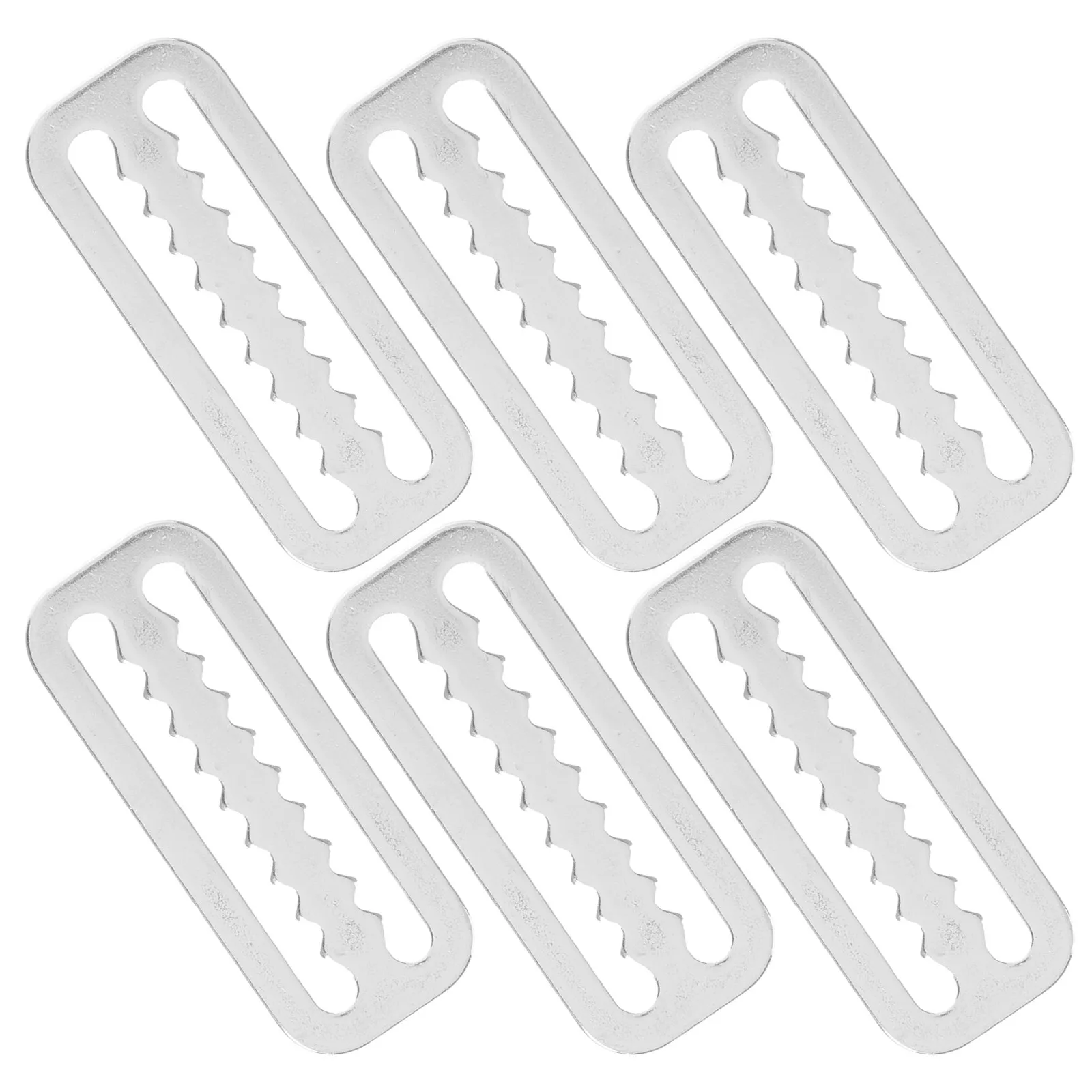 6Pcs Scuba Weight Belt Keepers 316 Stainless Steel Serrated Diving Webbing Belt Slide Stopper Clamp for 2 Inch Webbing Retainer