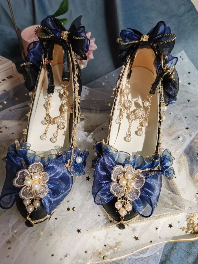 

Lolita High Heel Shoes One Night Story Lolita 18 Year Old Adult Wedding Shoes Pointed High Heel Shoes Flower Wedding