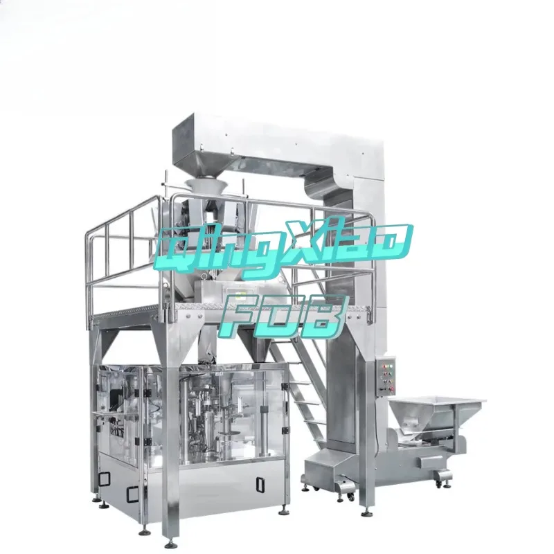 Custom Fully Automatic Filling Packaging Machine PLC Control For Nut Fruit Dry Grain Bean Pouch Packing Equipment Food Grade FOB