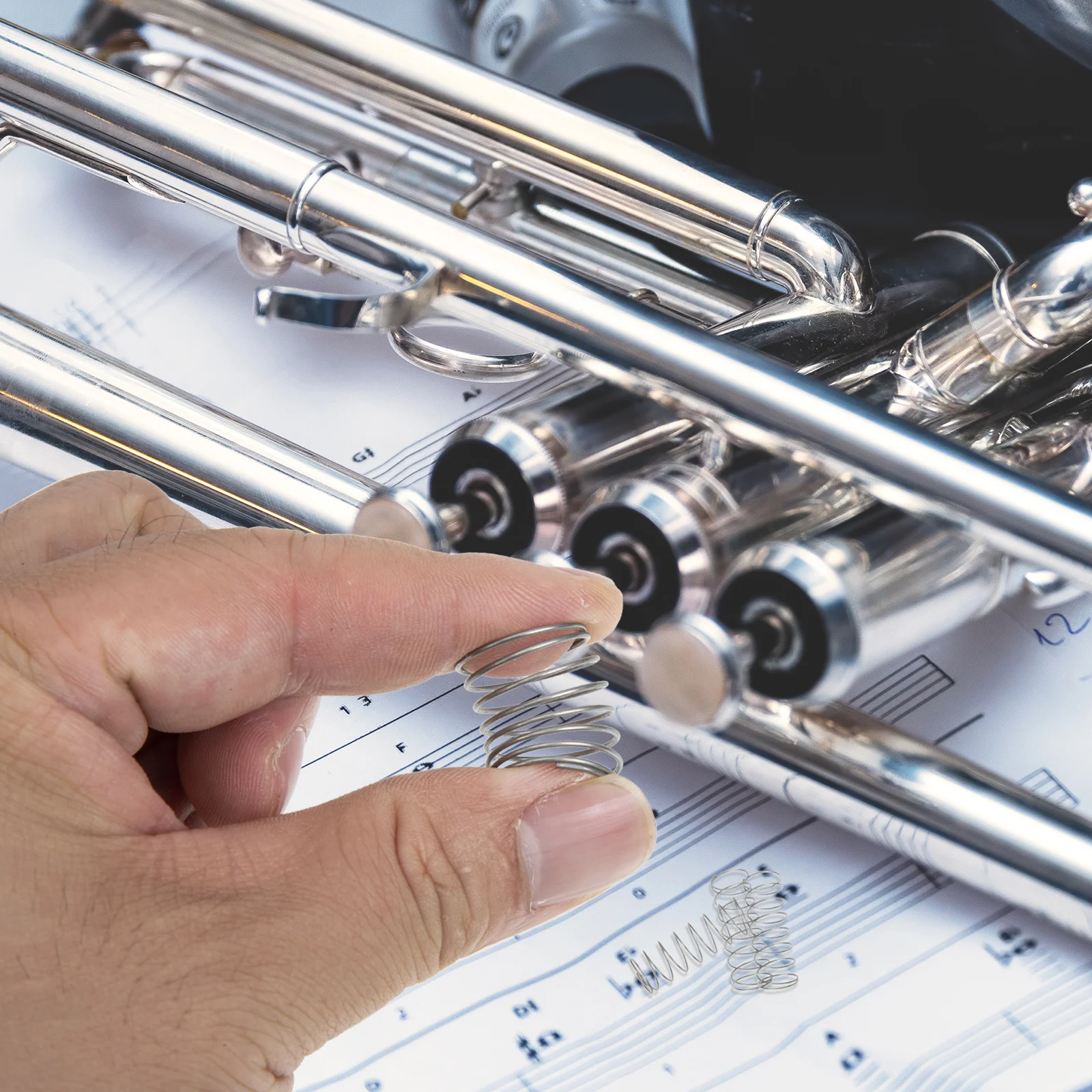 Resortes de botón de acero inoxidable, repuesto duradero para válvulas de pistón, piezas de trompeta, reemplazos de botones de trompeta, 3 uds.