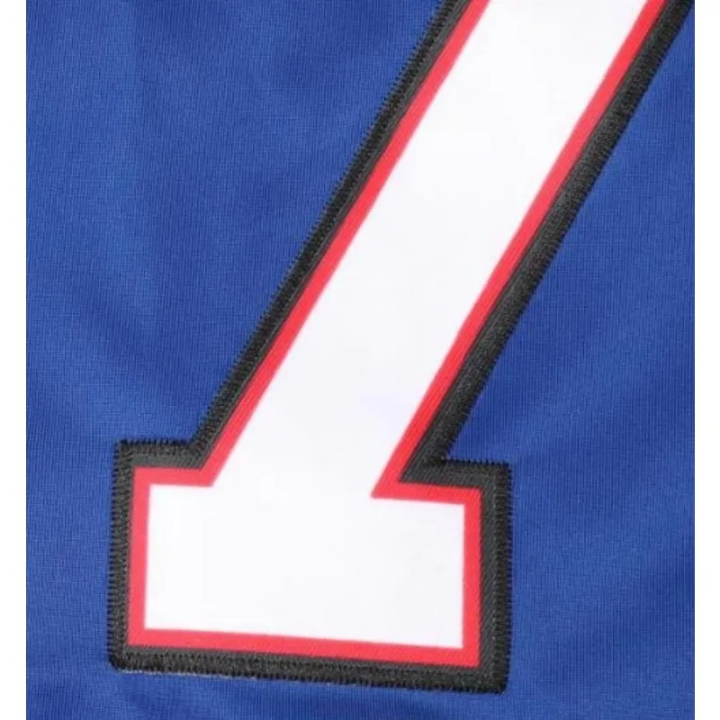 تخصيص اسم ورقم الرجال المطرزة كرة القدم الأمريكية جيرسي الجاموس الأزرق الخامس الرقبة شخصية قميص بأكمام قصيرة #5