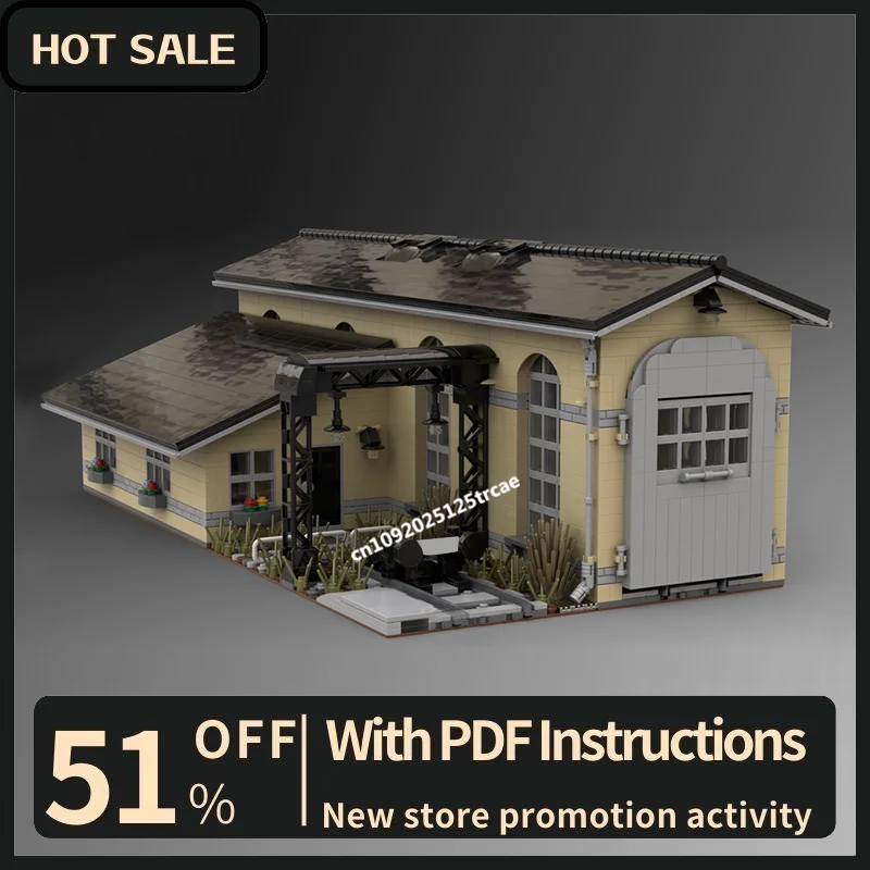 

New 2865Pcs City Hot Street View Moc Modular Locomotive Shed Model Building Blocks Diy Creative Ideas Kids Toys Birthday Gifts