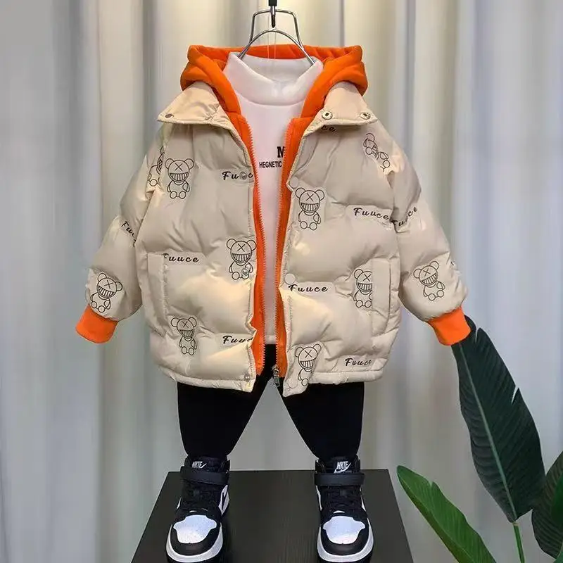 

3-9 Years Winter Boys' Down Cotton Jacket Thick Coat 2025 New Children's Cotton Outerwear for Boys 100-150cm