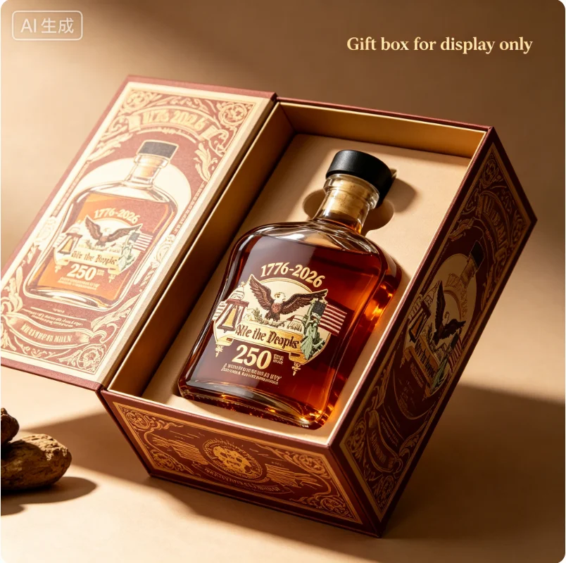 We the People 250th Anniversary Whiskey Decanter American Patriotic Special Edition 750ml Glass Bottle for Bourbon Scotch 1776-2