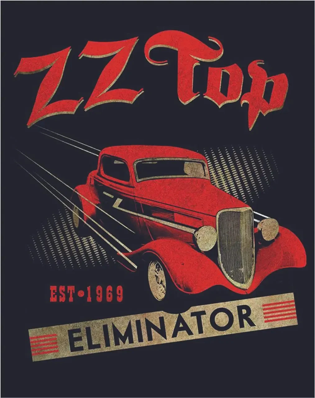 Desperate Enterprises Zz Top - Eliminator Tin Sign - Nostalgic Vintage Metal Wall Decor - 12.5; W X 16; H