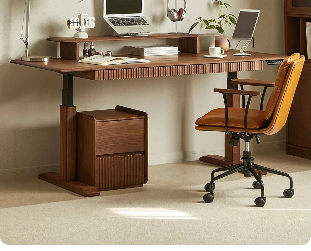 

Подъемный стол из североамериканского черного ореха, электрический стол из цельного дерева, барный стол, многоцелевой интеллектуальный верстак с двумя двигателями