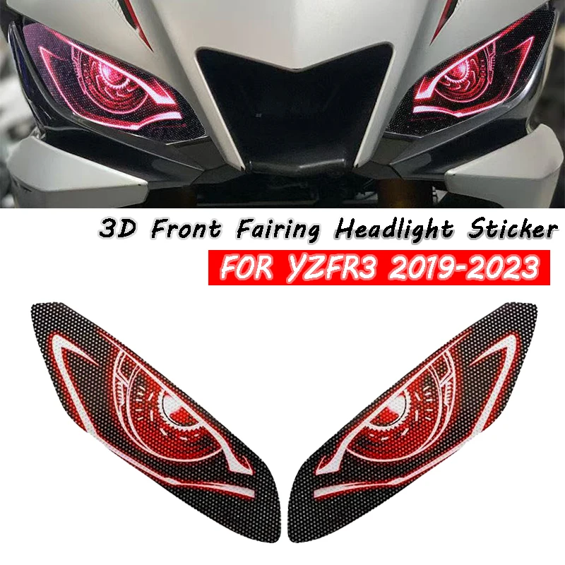 Motorcycle Front Headlight Sticker For YAMAHA R3 YZF R3 YZFR3 2019-2023 2022 2021 Decoration Head Light Protection Guard Decals