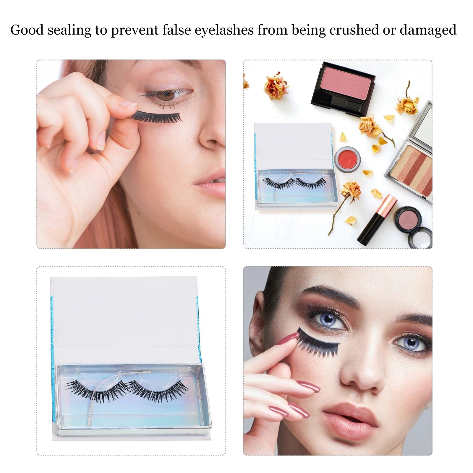 

2pcs Elegant False Eyelash Storage Boxes Large Capacity Lash Holder Wrapping Package Box Eyelash Container Paper