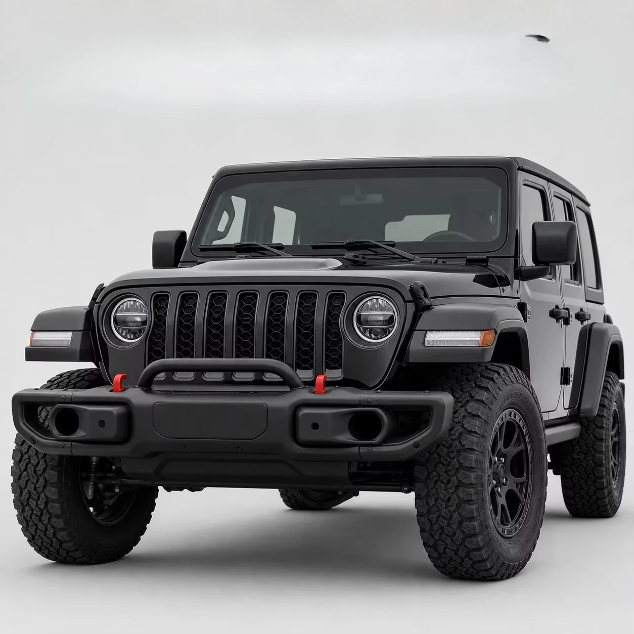 Anniversary Style Front Bumper For 2018-2024 Wrangler JL Black Aluminum Alloy 4x4 Exterior Upgrade Upper Guard Matte Finish Easy