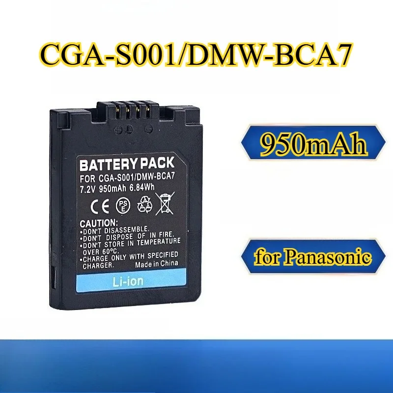 

CGA-S001 DMW-BCA7 Сменный аккумулятор 950 мАч для цифровой камеры Panasonic DMC-FX1 FX5 DMC-F1 DMC-GX1 Литий-ионный аккумулятор