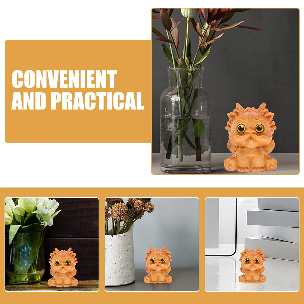 

2Pcs Wooden Pixiu Animal Decoration High Quality Carved Wood Ornament for Living Room Bedroom Office Desktop Rustic Animal