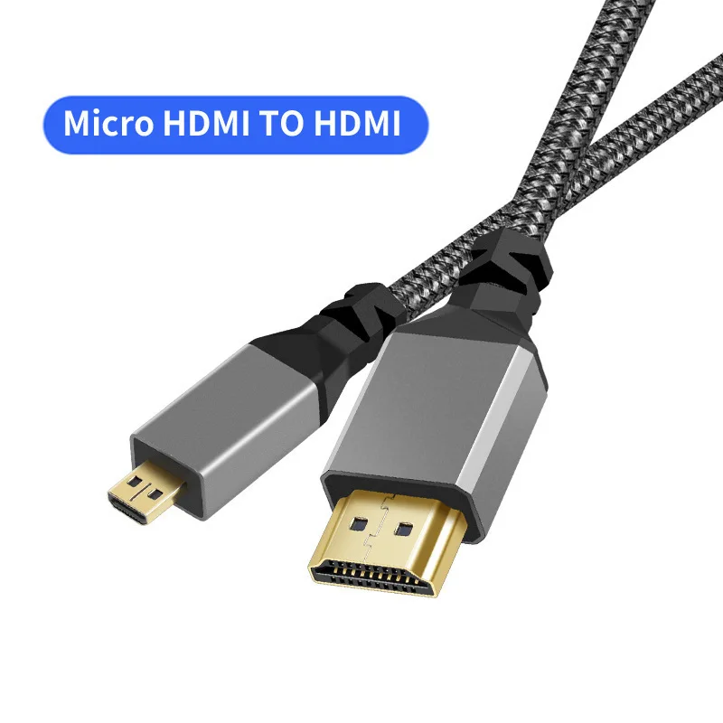 2/3/5/10M Nylon Braid HD 4K@60HZ TPU HD 1080P Compatible Micro MicroHDMI TO HDMI Extension Male To Male Cable for Tablet PC
