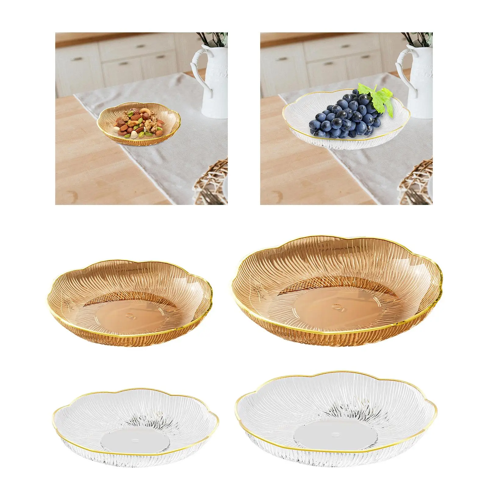 

Fruit Plate Fruit Bowl Multifunctional Round Decorative Dessert Plate Serving Platter for Countertop Birthday Graduation Home