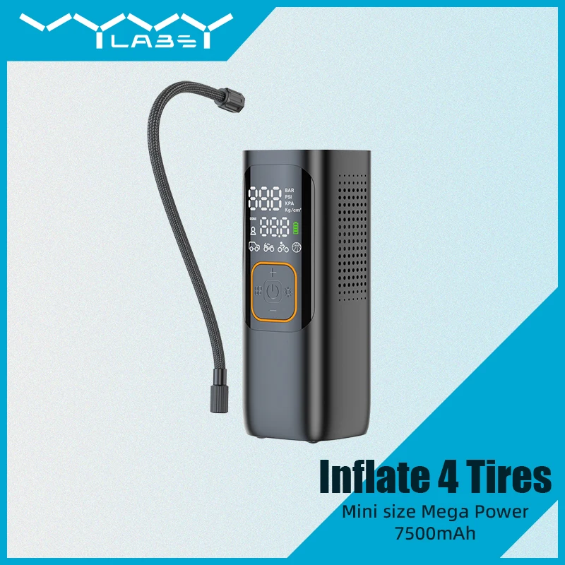 

VYVYLABS Car Tire Wireless Air Pump Inflator Poratble Rechargeable Air Compressor For Car Motorcycle Bicycle Electric Air Pump