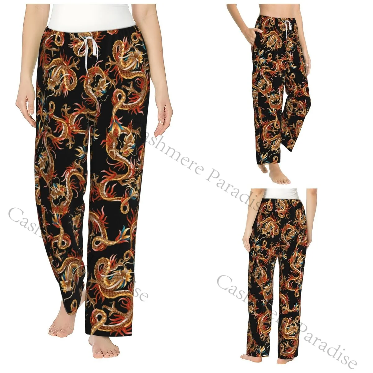 

Dragon Snapback Cozy Flannel Pajama Pants for Women Sleep Bottoms Home Loungewear