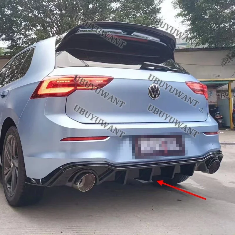 Car Rear Bumper Diffuser Spoiler For Volkswagen GOLF 8 MK8 Pro R-line Gti R 2020-2024 Diffuser Guard Body Kit Cover