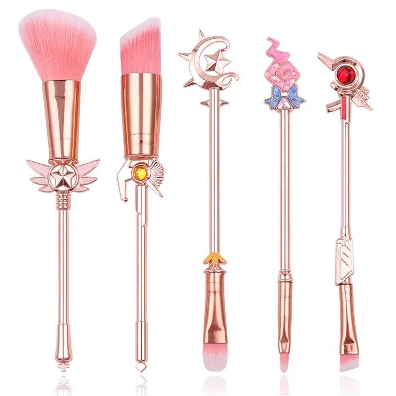 Mahou Shoujo Magic Girl Magic Wand Makeup Brushes Metal Handle Cosmetics Tools Beauty Professional Eyeshadow Foundation Brush