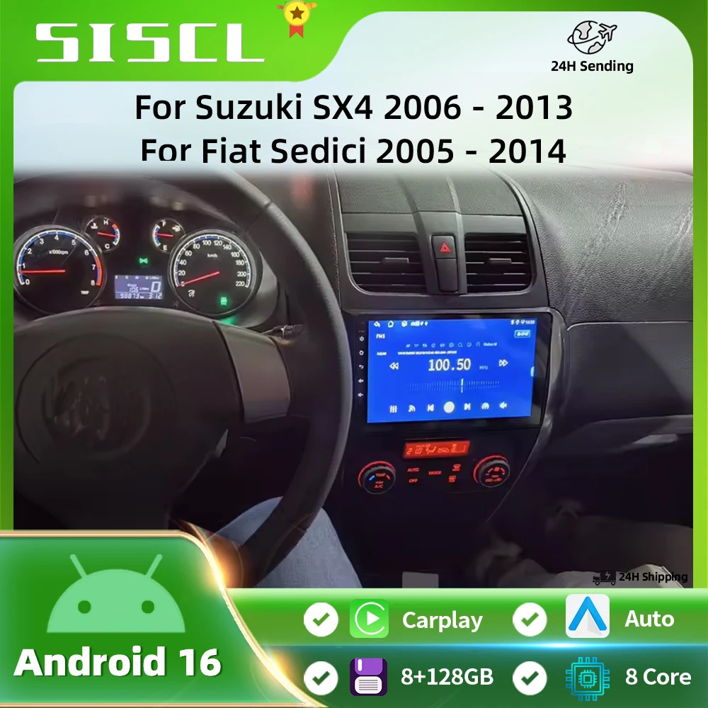 

Car Radio For Suzuki SX4 2006 - 2013 Fiat Sedici 2005 - 2014 Android 16 Carplay Multimedia Player Navigation GPS auto 2K Screen