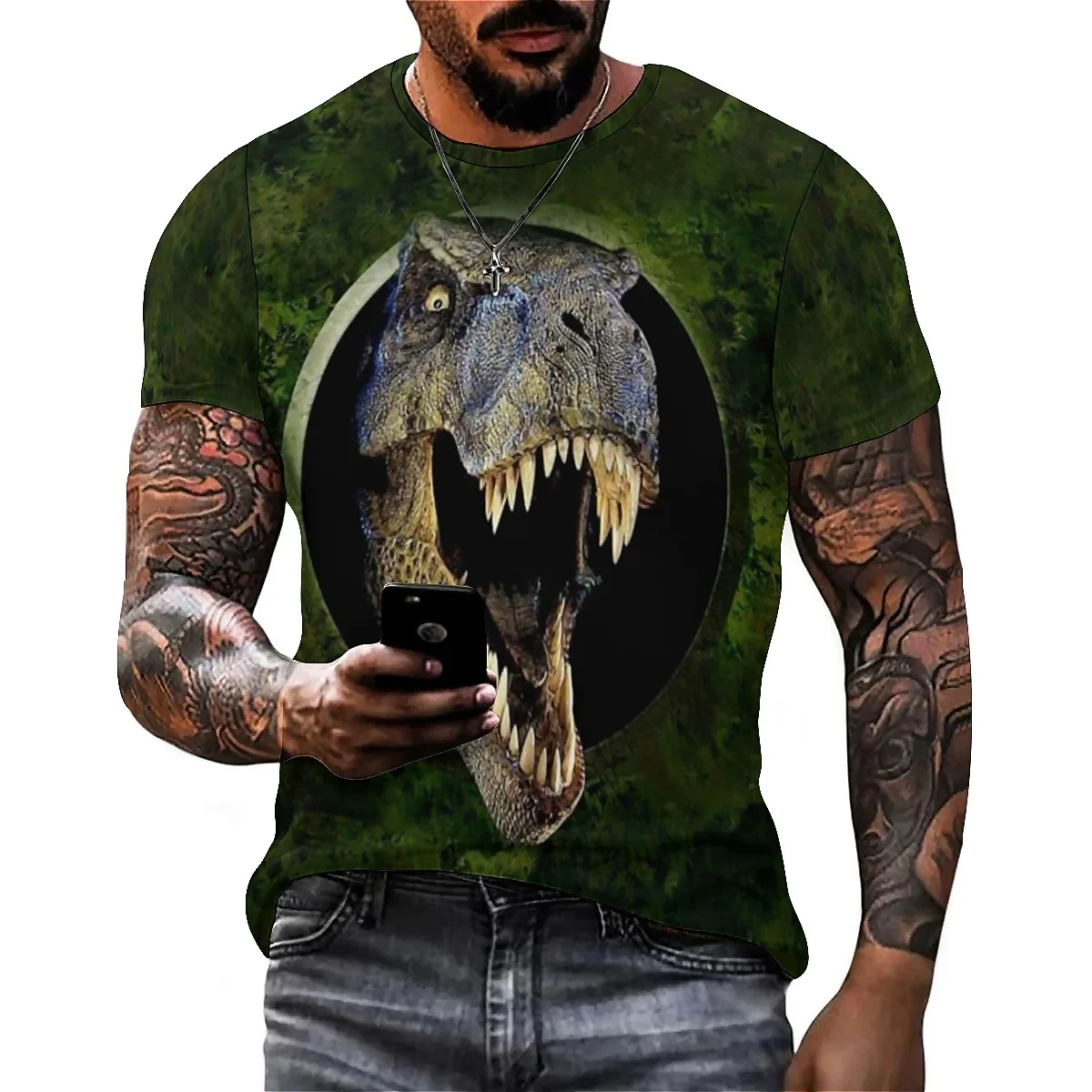 

Christmas Realistic Pattern Men's 3D Printed Short Sleeve T-Shirt - Crew Neck Shirt