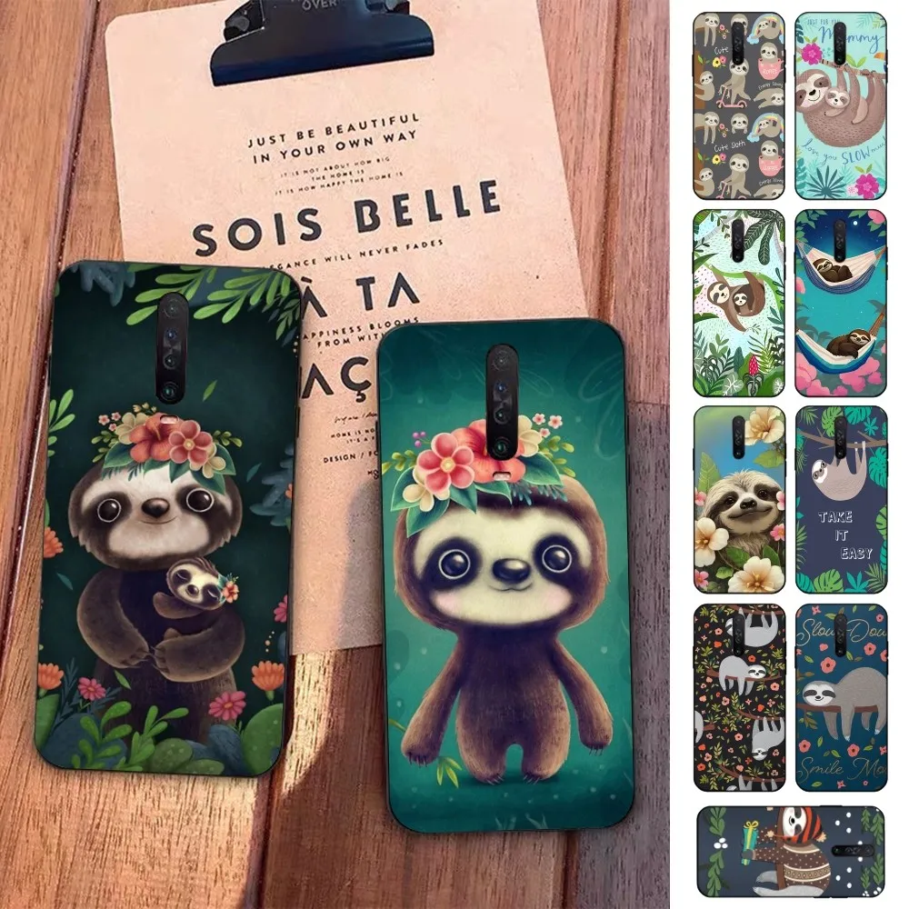 Cute Cartoon Sloth Animal Phone Case For Redmi 5 6 7 8 9 10 Plus Pro 6 7 8 9 A GO K20 K30 K40 Pro Plus F3 Fundas